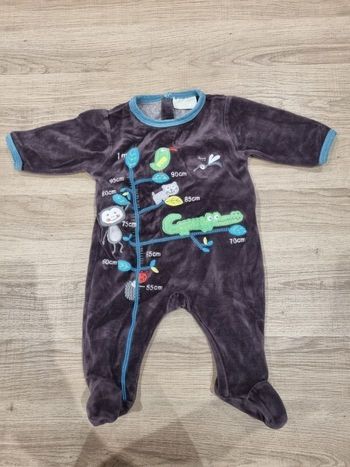 Pyjama velours Du Pareil Au Même DPAM 3 mois échelle de croissance Tres Bonne Etat