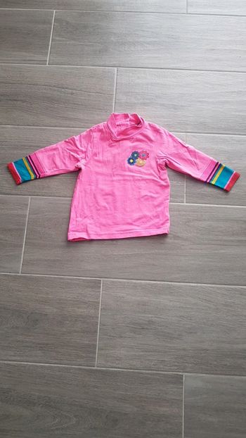 T-shirt manches longues rose fluo 12 mois Orchestra