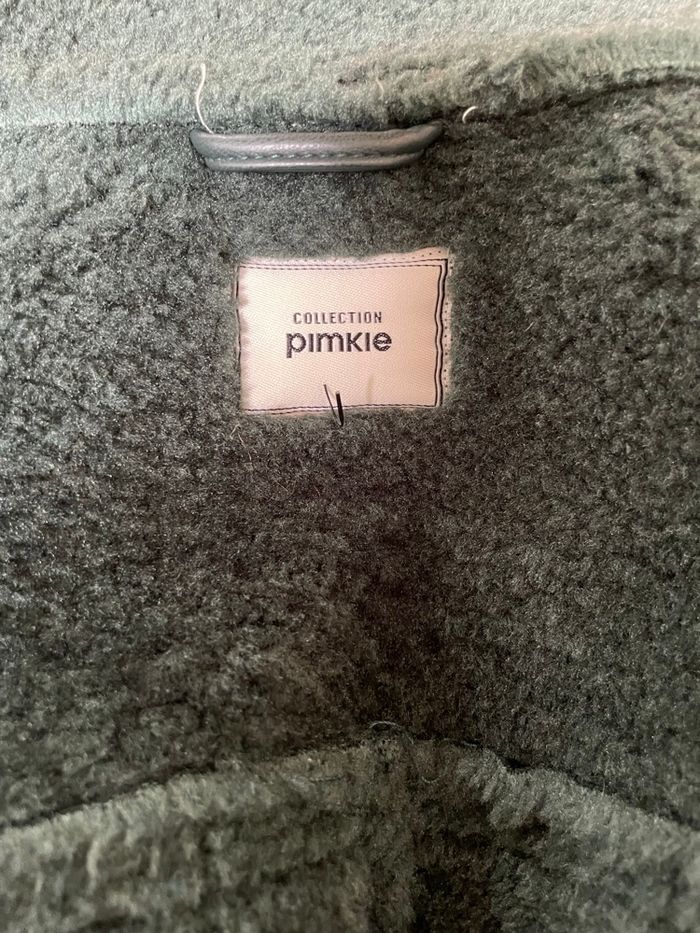 Blouson  en fausse peau retournée vert neuf - photo numéro 3