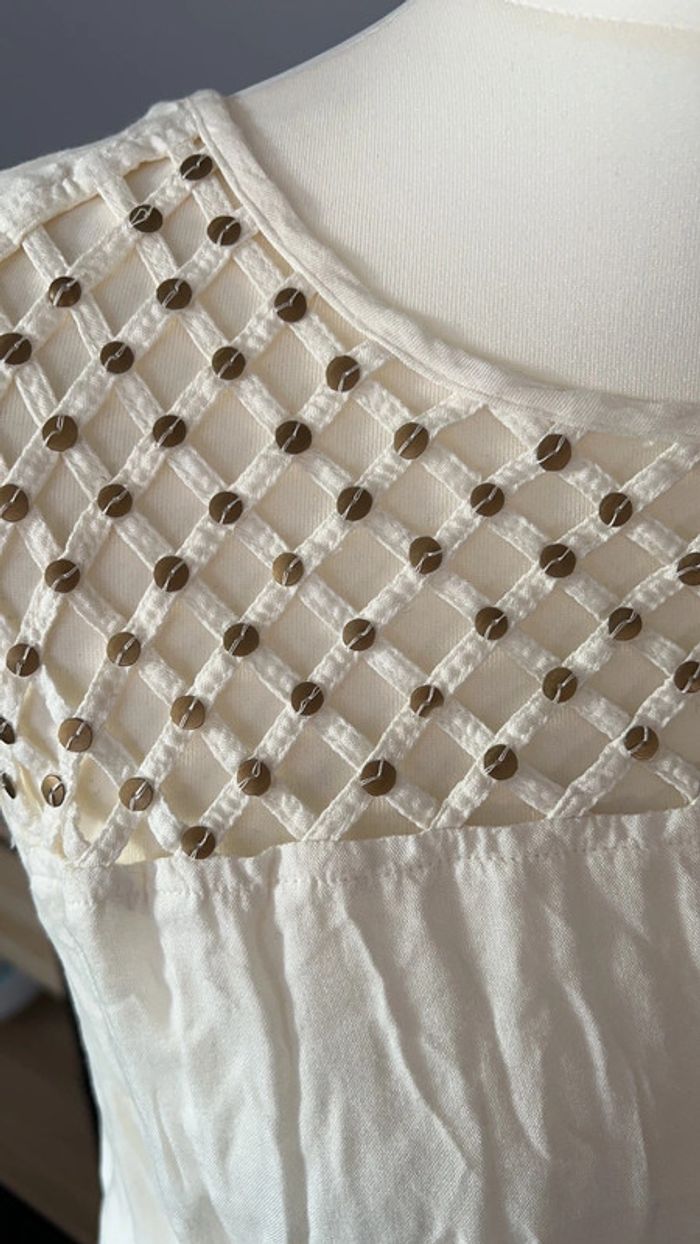 Robe blanche ceinturée Camaïeu - photo numéro 2