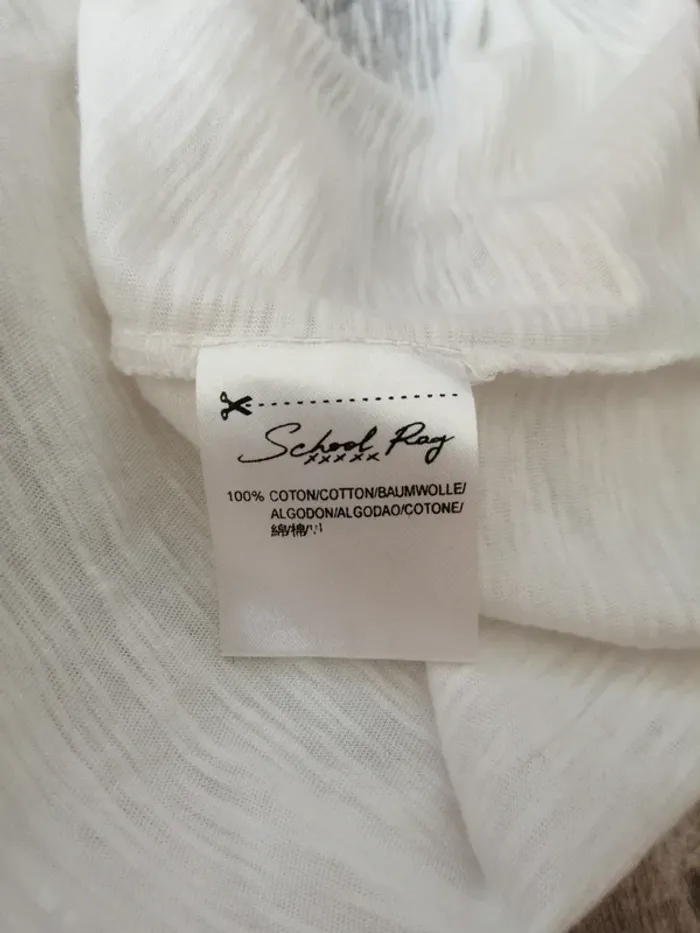 Tee-shirt blanc avec ballerines à paillettes / school rag / (S) - photo numéro 5