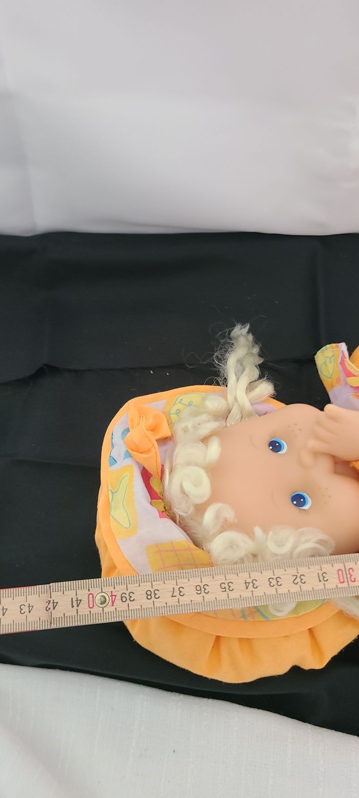 Poupée orange fleurs nattes blondes SIPLEC - photo numéro 5