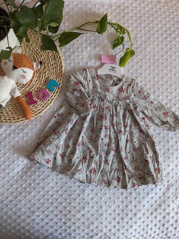 Robe fleurie grise Petit bateau 12 mois