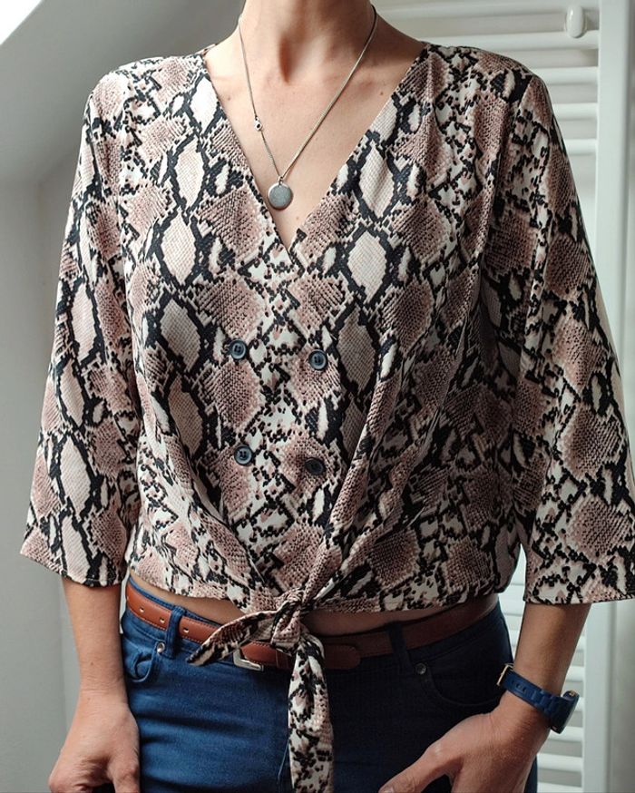 Top oversize fluide imprimé python