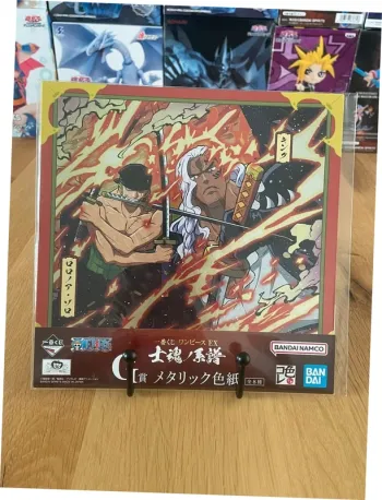 One Piece - Shikishi métallique Roronoa Zoro vs King 20 cm - Ichiban Kuji EX Shikon no Keifu (Lot G)