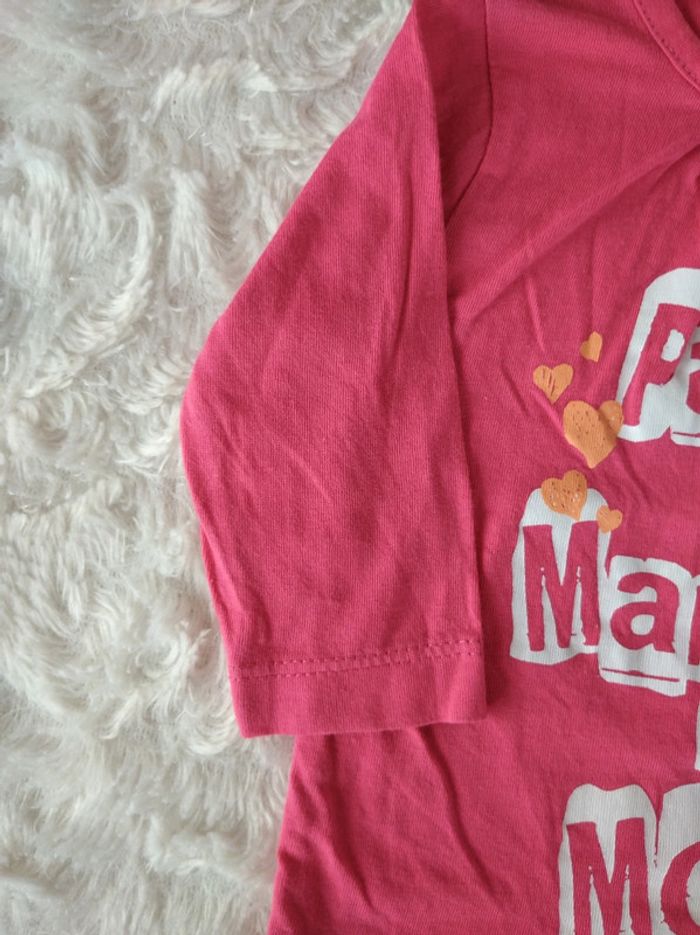 Tee shirt chemise manches longues Fille 3 mois "Papa+Maman=Moi" Kitchoun 100% coton - photo numéro 3