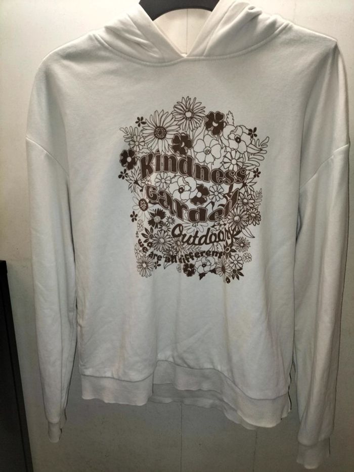 Sweat à capuche Kiabi blanc XS