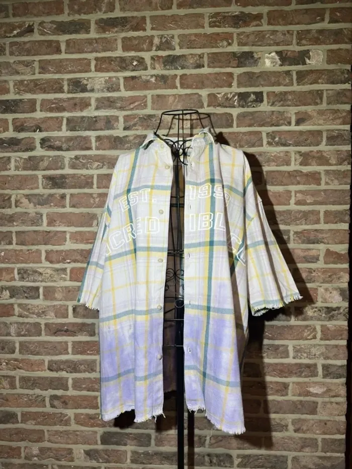 Chemise à carreaux manches courtes Berhka Taille M 100% Coton - photo numéro 2