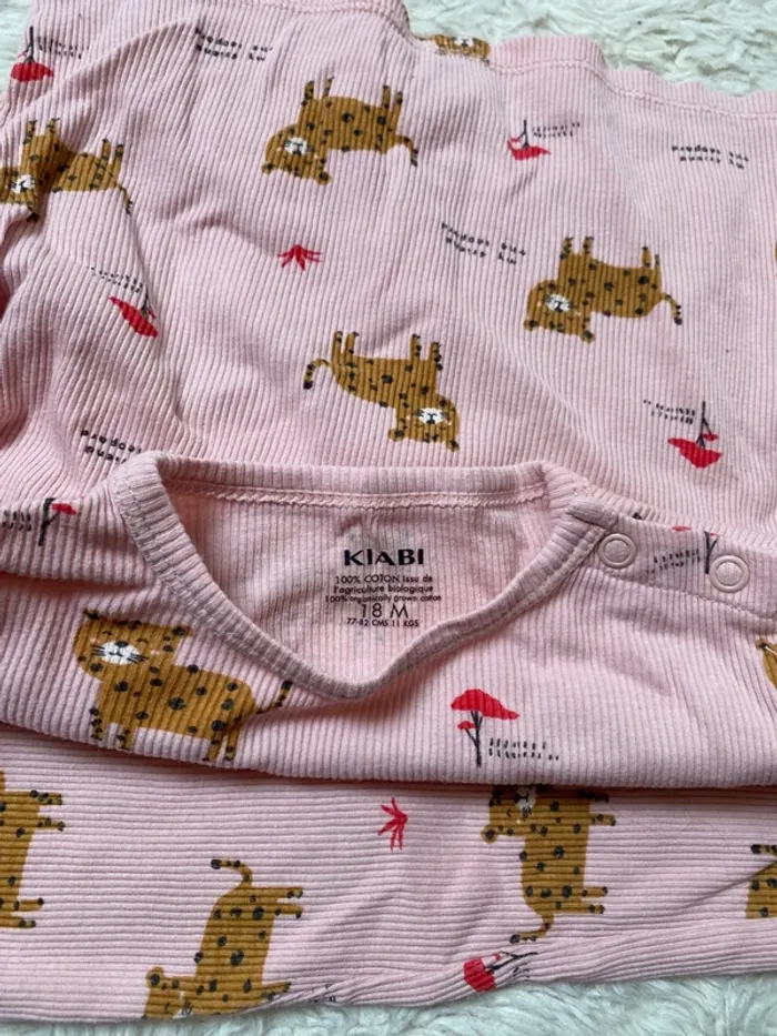 Pyjama rose Léopard 18m Kiabi - photo numéro 3