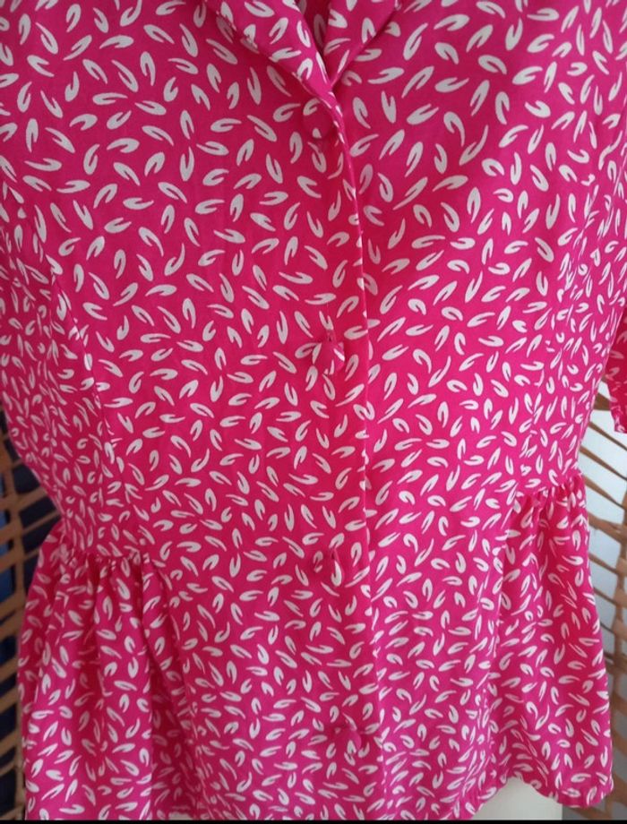 Top peplum manches courtes à motif taille 38 - photo numéro 3