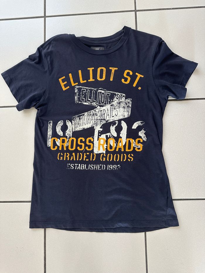 tee shirt bleu marine "Cross Roads" taille 12 ans - photo numéro 3
