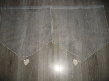 LOT DE 2 RIDEAUX VOILAGE ECRU - 58 x 58 cm - N°22