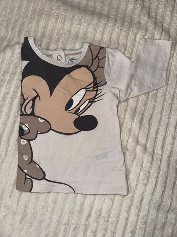 Top manche longue - blanc et marron - Disney Baby - 6 mois - excellent état