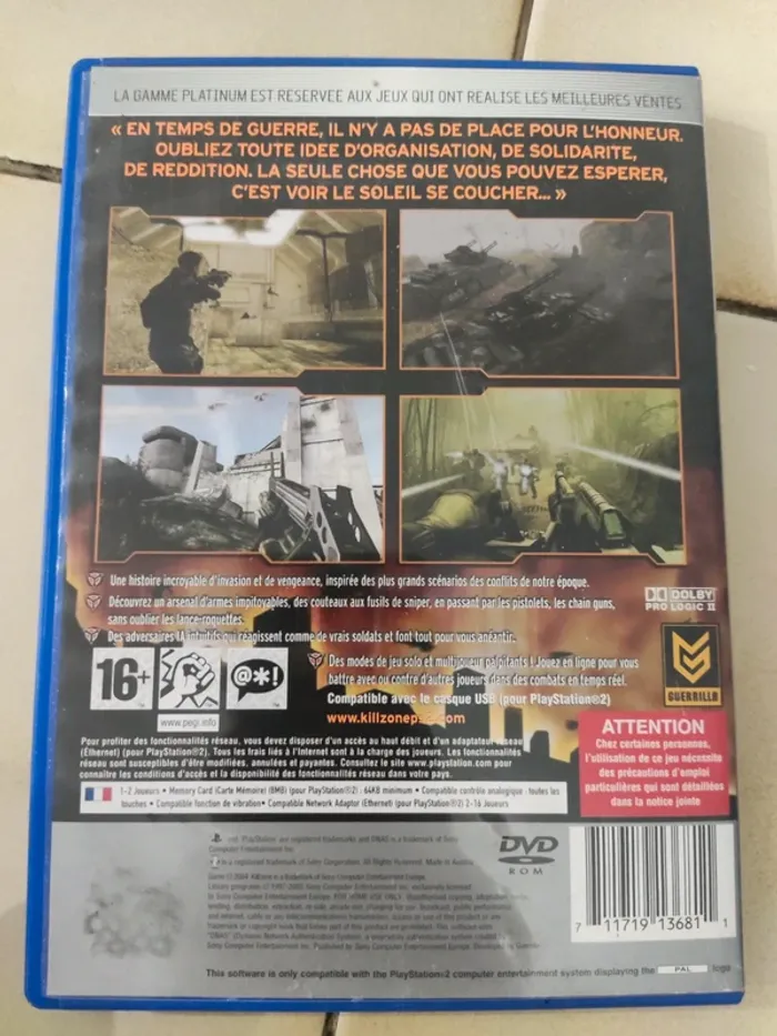 Jeu killzone ps2 playstation 2 - photo numéro 3