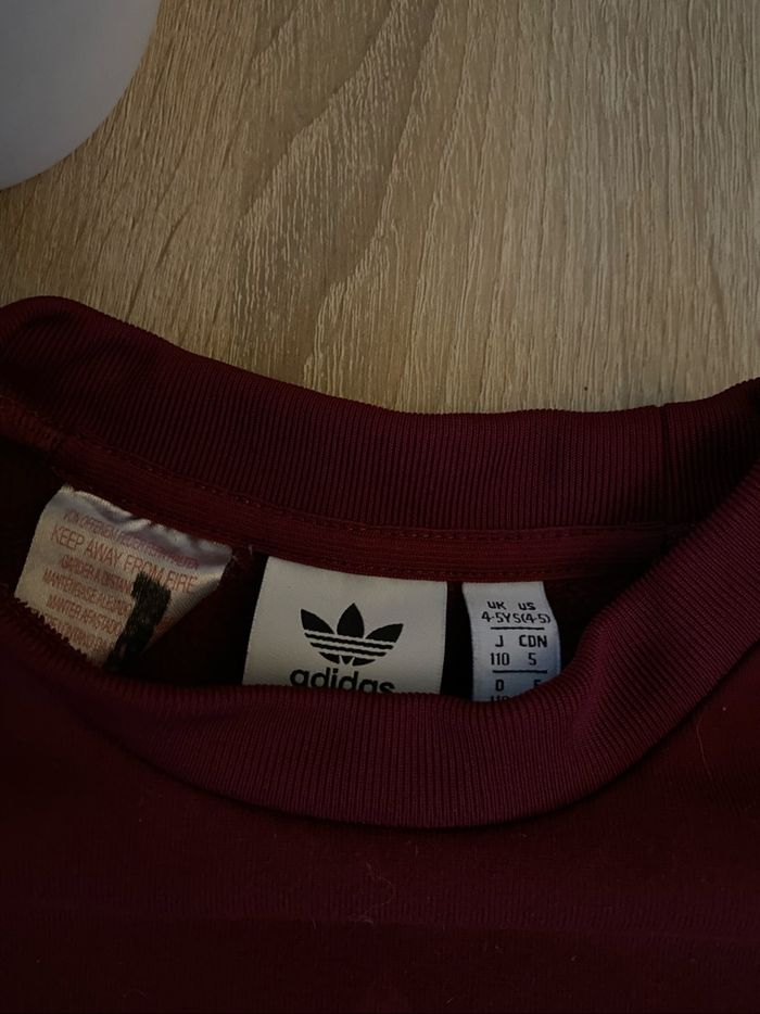Pull adidas enfant bordeaux - photo numéro 2