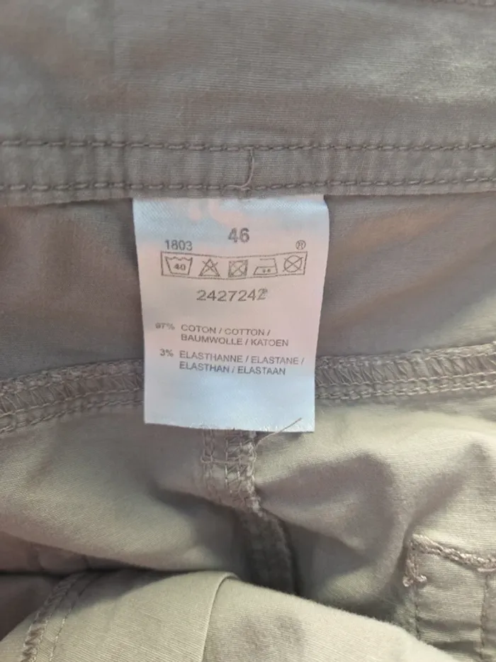 Pantacourt femme été gris beige TBE taille 46 - photo numéro 4