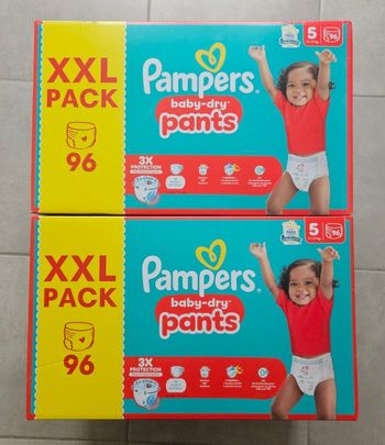 2 cartons de couches pampers premium pants taille 5