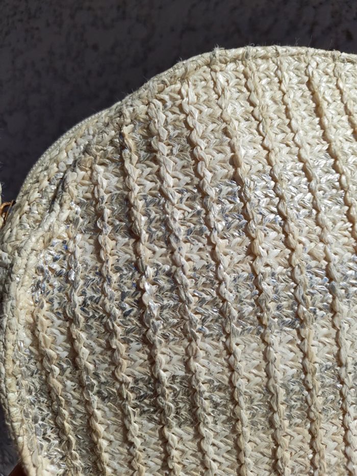 Joli sac à bandoulière coloris naturel & argenté - photo numéro 4