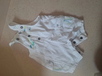 Combi short blanc 3 mois