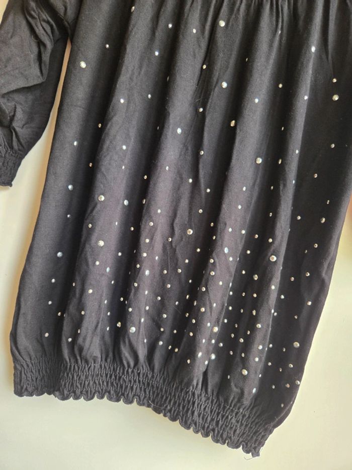 Blouse noire clockhouse à strass - taille L - photo numéro 2