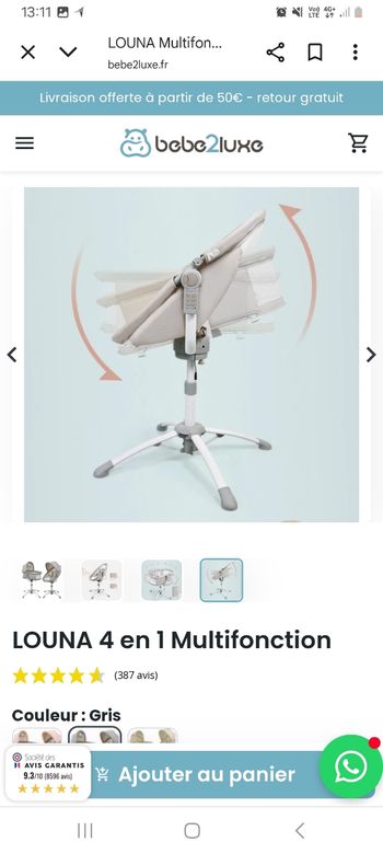 Balancelle louna baby delux