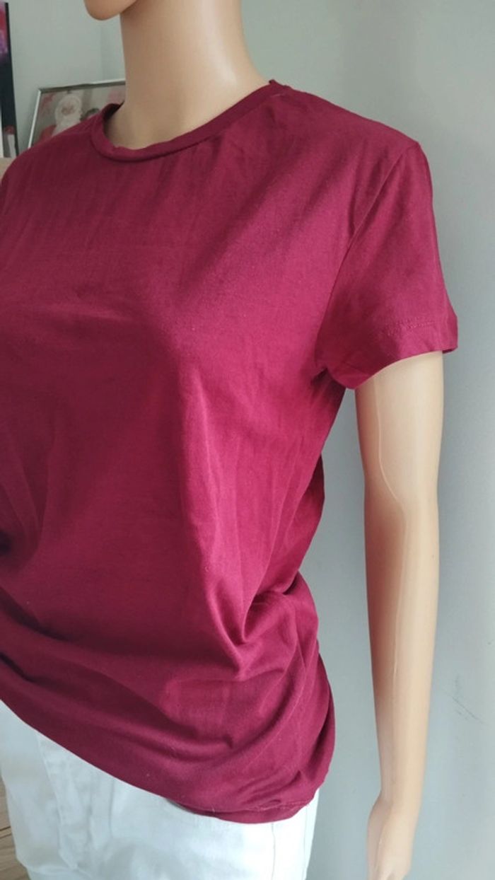 Tee-shirt bordeaux femme taille s - photo numéro 5