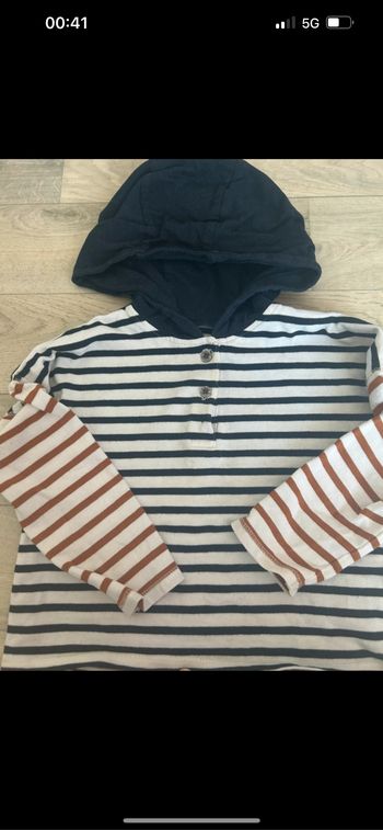 Pull rayé à capuche verbaudet