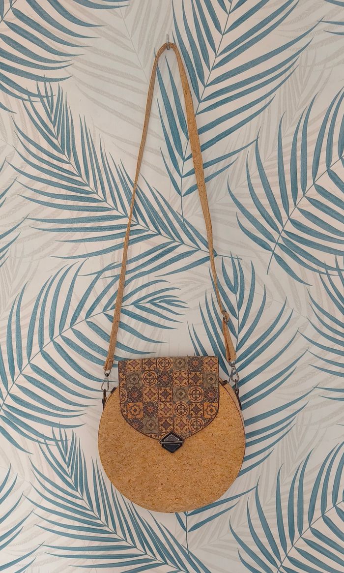 🌺 Sac a main rond bandoulière en liège - Neuf 🌺