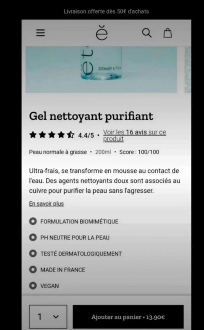 Lot 5 Gels nettoyant purifiant Vegan - photo numéro 5
