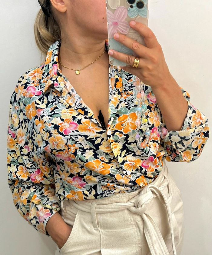 Chemise Fluide Imprimée Fleurs Taille 40