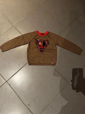Pull / Sweat - Ikks - Hey U / Triangle / Couronne - Marron, kaki - 6 ans