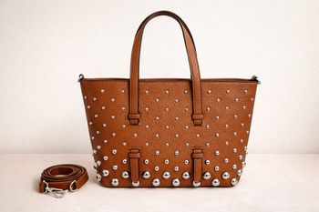 🖤 Sac cabas marron à clous – Grand format – Neuf