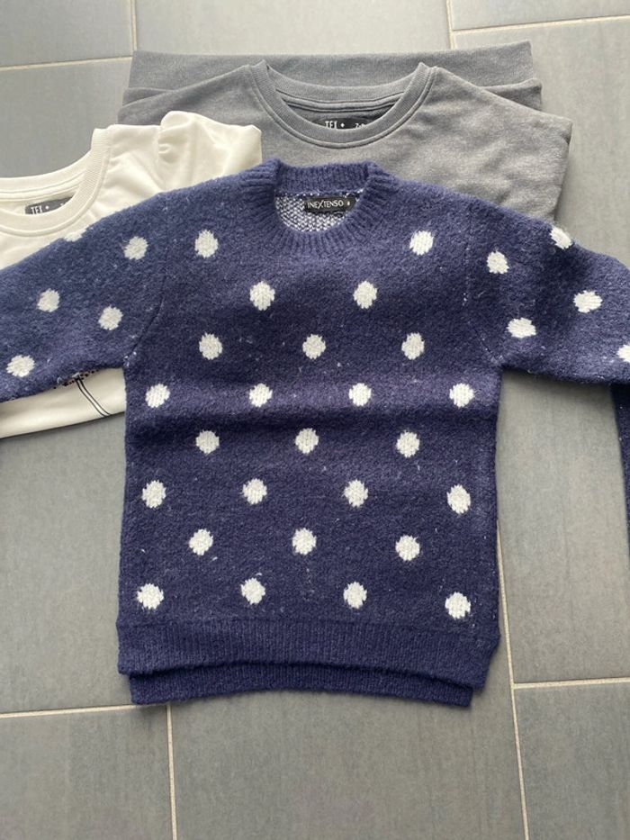 Lot de 3 pulls fille 🧒 7-8 ans Tex et inextenso - photo numéro 2
