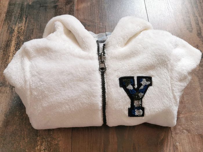 🍓Gilet veste à capuche blanc crème IKKS polaire 24mois🍓 - photo numéro 2