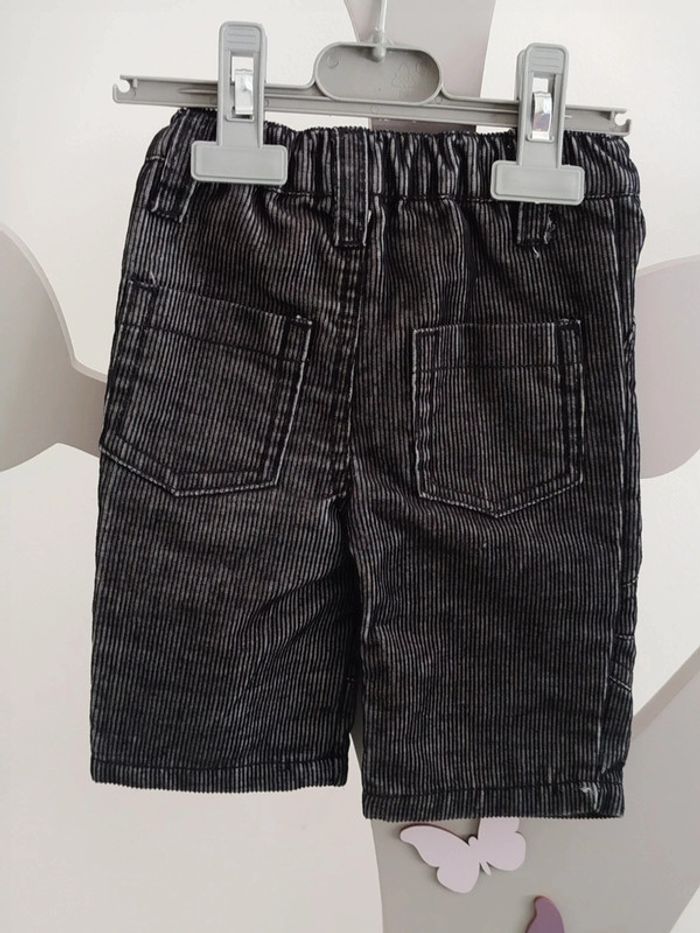 Pantalon noir à rayures gris Les p'tits babies taille 3 mois - photo numéro 2