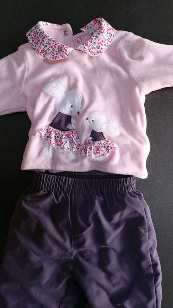 Ensemble violet 6 mois fille