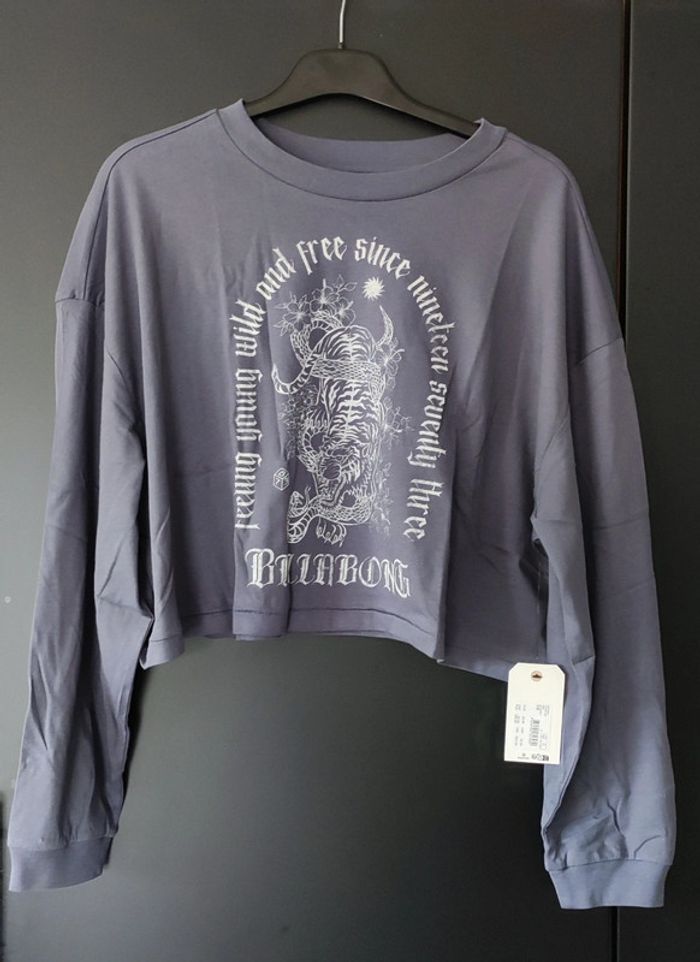 Tee-shirt oversize manches longues Violet/Lila Billabong - photo numéro 3