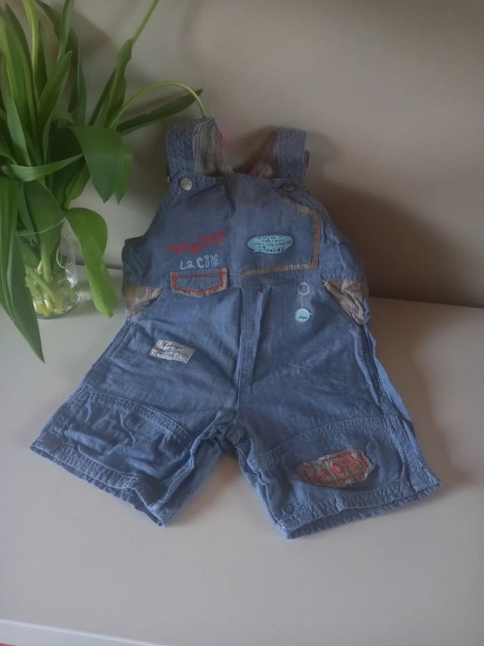 Salopette jeans + chemise assortie 24 mois - photo numéro 3