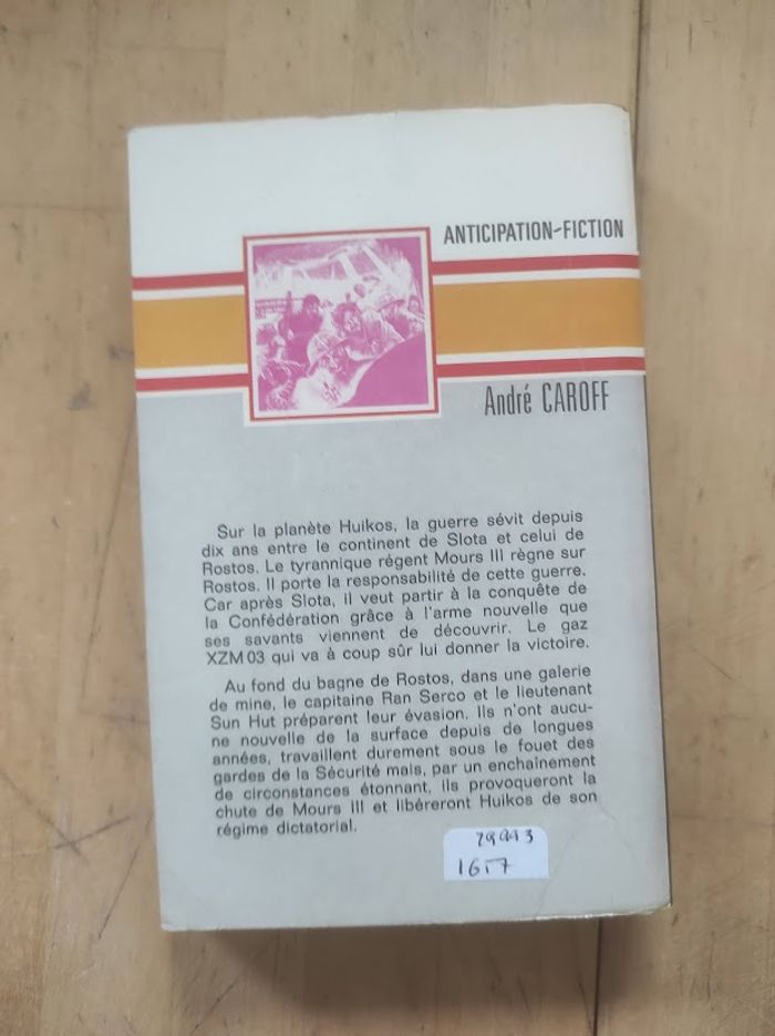 Le bagne de Rostos André Caroff Fleuve Noir Anticipation 613 1974 - photo numéro 3