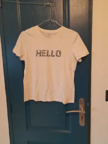 T shirt blanc et noir taille s