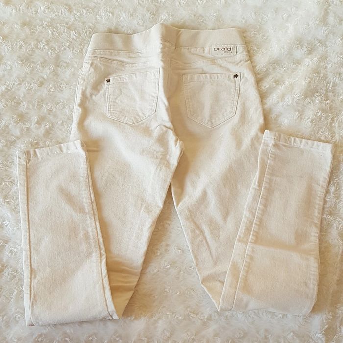 Pantalon tregging neuf fille Okaïdi crème brillant - photo numéro 3