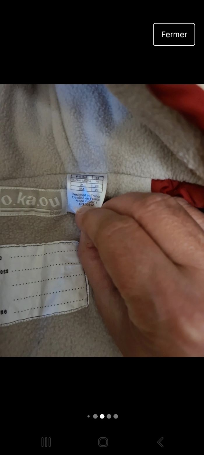 Blouson sans manches 74 cm 9/12 mois - photo numéro 4