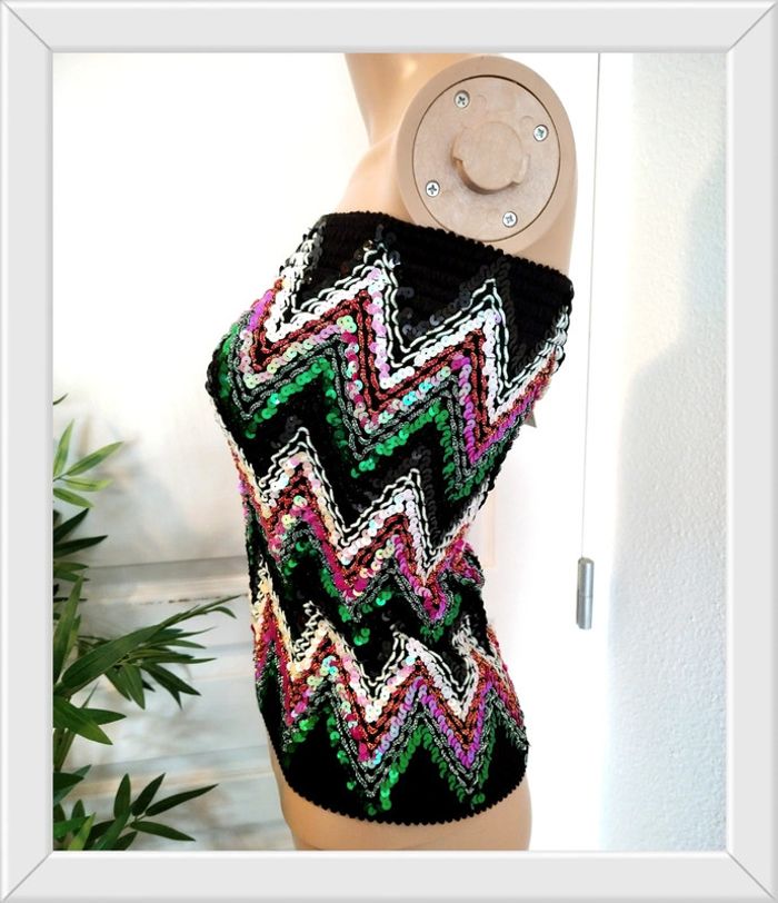 Top bustier à sequins sweewë taille S - photo numéro 2