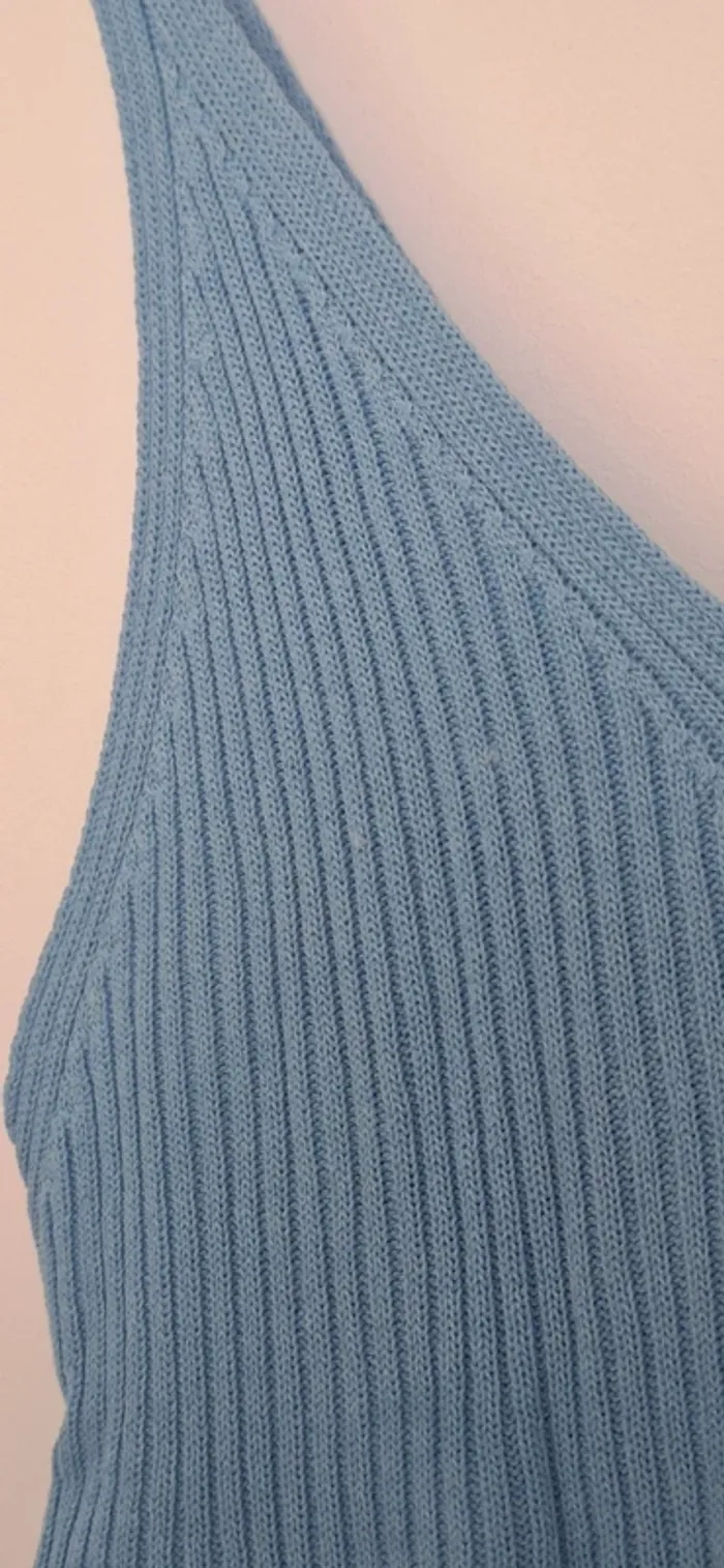 Top crochet en coton bleu taille S Neuf - photo numéro 4
