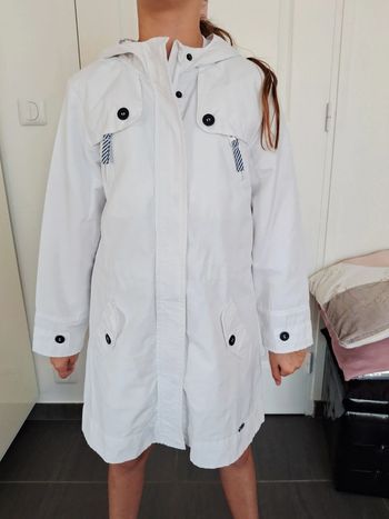 Trench imperméable Cyrillus 10 ans capuche blanc