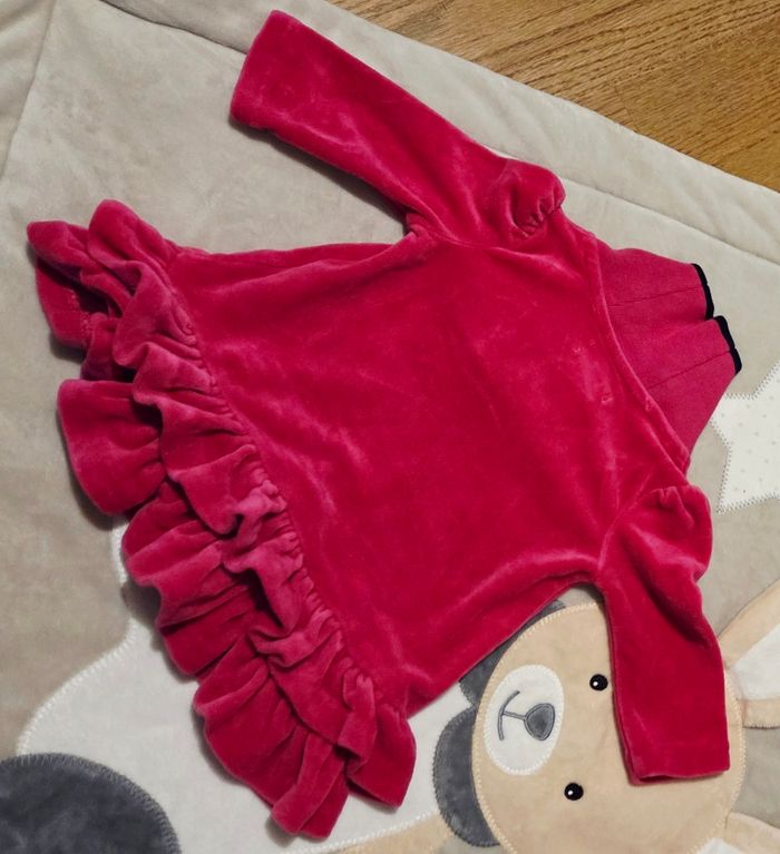 Robe chaude d'hiver en velours bébé fille 3 mois - photo numéro 4