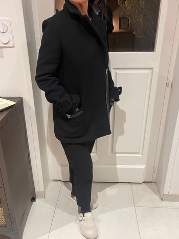 Manteau Gérard Darel T.36 laine noir