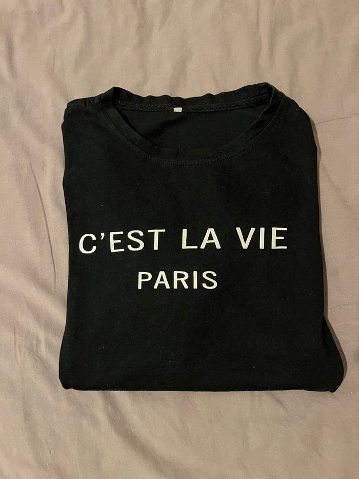 T-shirt noir homme « c’est la vie »