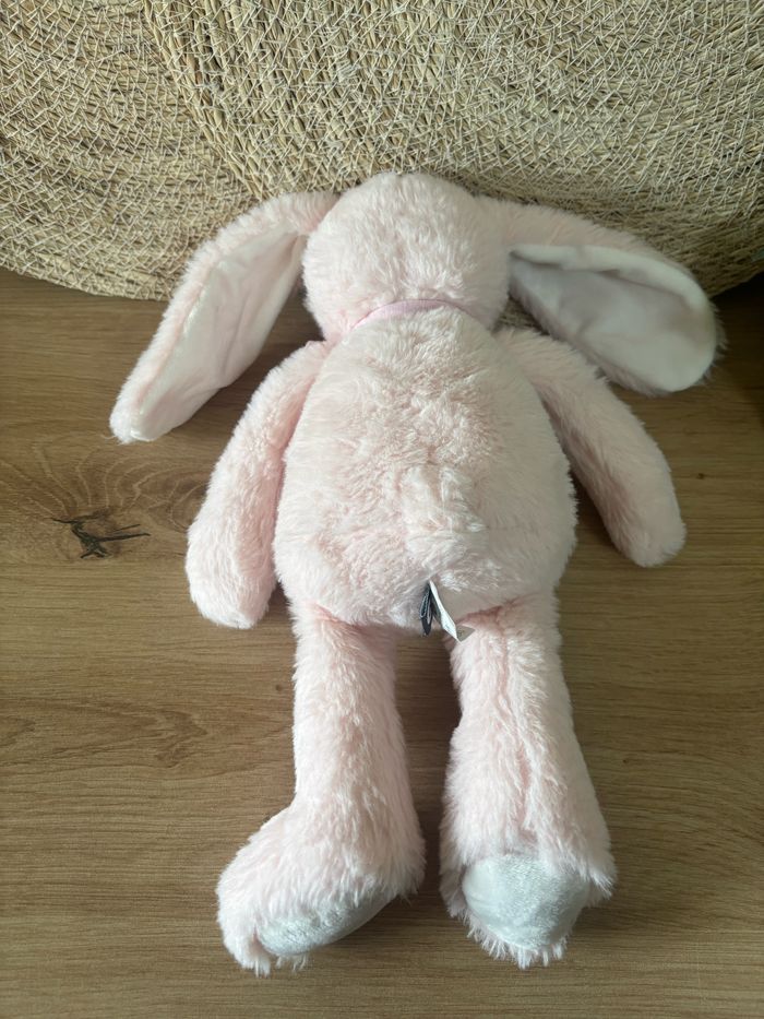 Doudou peluche lapin foulard rose atmosphera - photo numéro 3