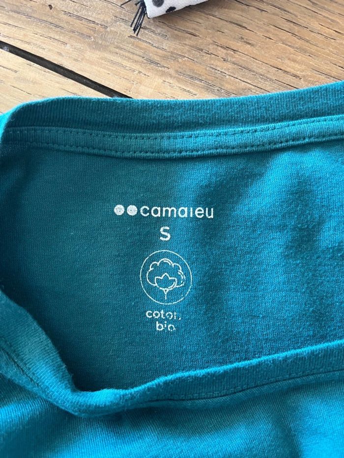 T-shirt bleu/vert canard Camaïeu - photo numéro 7